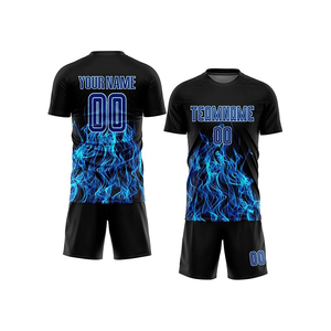 Custom <b>Soccer</b> Uniform Set Sublimated Jersey Shorts Team Kit 100% Polyester Moisture Wicking Adult V-neck Anti-Bacterial UV - Product Image 5