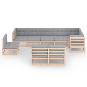 Ensemble de salon de jardin modulaire en pin massif, bois naturel pour un confort extérieur - Product Image 2