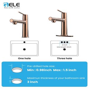 Rubinetto Monocomando Oro Rosa per Lavabo, 1-3 Fori, con Funzione Fontana, Doppia Funzione, Montaggio su Piano per Lavanderia e Mobile Bagno - Product Image 3