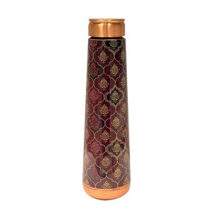 ขวดน้ำโลหะลายต้นปาล์มสีสันสดใส ฝาปิดทองแดง พกพาสะดวกสำหรับการเดินทาง - Product Image 3