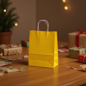 Sacchetto Regalo in Carta 31x41x15cm Giallo per Regali - Product Image 2