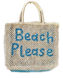 Bolsa de Yute Ecológica Happy Camper, Estilo Boho, Bolsa de Playa Grande con Asas de Cuerda - Product Image 3