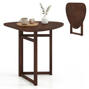 Tavolo da Pranzo Pieghevole in Legno Massello di Noce da 80 cm per 2 Persone, Tavolo da Cucina Richiudibile - Product Image 1