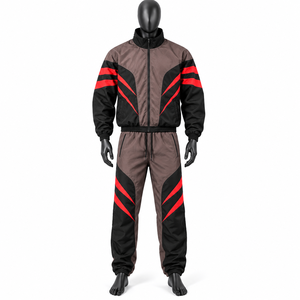Nouveautés - Ensemble décontracté pour homme en nylon 100% - 2 pièces - Couleurs contrastées - Logo imprimé personnalisé - Coupe-vent - Ensemble pour homme - Product Image 6