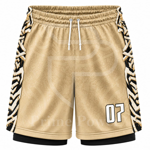 Conjunto de Uniforme de Baloncesto Personalizado al por Mayor, Diseño Geométrico Dorado y Negro, Sublimado, Malla Transpirable de Secado Rápido, Unisex para Adultos - Product Image 4