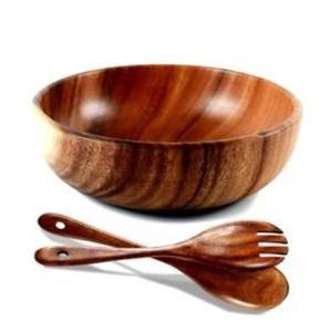 Bol de service en bois massif fait main pour la cuisine, la salle à manger et la décoration intérieure - Product Image 1