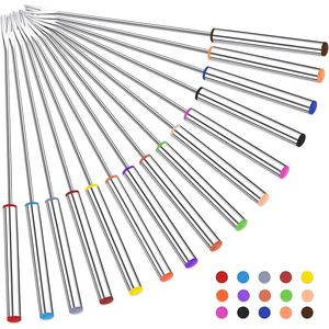 15 bâtonnets de fondue en acier inoxydable de 9,6 pouces avec manche résistant à la chaleur, fourchettes à viande rôtie, chocolat et desserts, outils à dessert de 9,6 pouces - Product Image 1