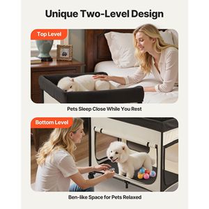 XL lettino rialzato per animali domestici letto pieghevole a castello con ruote e borse laterali Comfort per il tuo amico peloso - Product Image 2