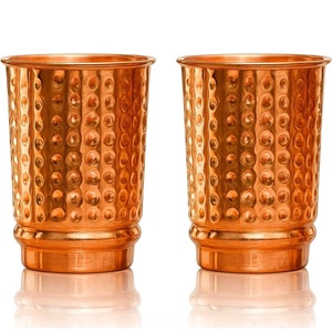 Handmade Pure Copper Hammered <b>Water</b> Glass Wholesale <b>Bulk</b> Rate Drinking Tumbler for Restaurant and Barware - Product Image 2