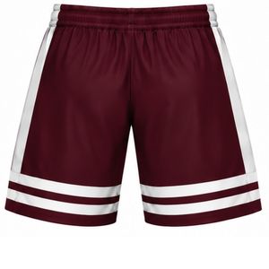 Shorts de hockey sur glace sublimés bordeaux pour hommes, en polyester rayé, uniforme sportif, vêtements d'entraînement pour matchs d'équipe - Product Image 2