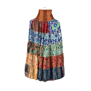 <b>Women's</b> Summer Comfortable Bohemian Style Silk <b>Maxi</b> <b>Skirt</b> Patchwork Hippie Festival Dress Tiered Layer Long Breathable <b>Skirt</b> - Product Image 6