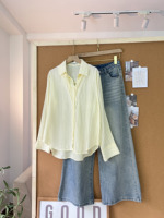 SUBICI S111 Grosir Kemeja Wanita Linen Lengan Panjang Kerah Kancing Kasual Modis Blus Musim Semi/Musim Panas