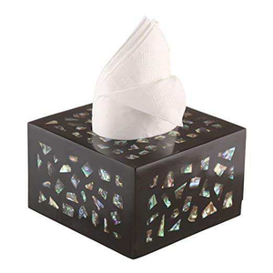 Boîte à mouchoirs et support de rangement pour serviettes en résine artisanale avec logo personnalisé, design moderne et construction durable - Product Image 2