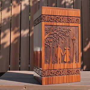 Wooden Urn for Ashes with Minimal Design High-End Wooden Urn for <b>Memorial</b> Display urn by AYAANS - Product Image 6
