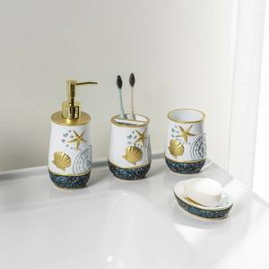 Juegos de Baño Azules con Diseño de Mármol, Ideales para Casas de Vacaciones, Hoteles, Baños para Huéspedes y Tocadores Infantiles, Venta al Por Mayor desde India - Product Image 6