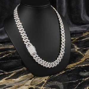 Nouveau design, collier chaîne en argent 925 plaqué, serti de diamants moissanite, avec pendentif croix œil, pour femmes et hommes. - Product Image 3