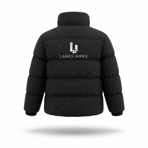 Custom Men's Black Puffer Jacket Winter Quilted Bubble Coat Lightweight Warm Zip Up Down Alternative Jacket OEM ODM Manufacturer - Product Image 3
