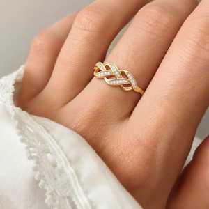 Hallmark Silver Love Band-<b>Gold</b> Plated Statement <b>Ring</b> in 14K Solid <b>Gold</b> - Product Image 2