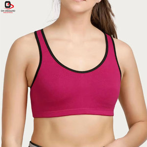 Soutien-gorge de sport respirant et simple pour femme avec coussinets amovibles, logo frontal, maintien élevé pour le yoga - Faible MOQ - Product Image 1