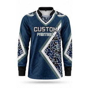 เสื้อเพนท์บอลชายแบบสั่งทำพิเศษ แขนยาว คอวี ลายพราง ชุดทีมกีฬา - Product Image 2
