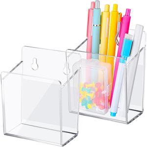 Elegant Transparent Acrylic Pen <b>Pencil</b> <b>holder</b> <b>For</b> Customised Stationary Storage Crafts Office <b>Desk</b> Organizer In Sale - Product Image 1