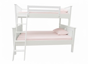Modern Design Solid Rubber Wood Twin-Full Size <b>Bunk</b> <b>Bed</b> High Quality <b>White</b> Bedroom Furniture P.D.T Brand Stackable - Product Image 2