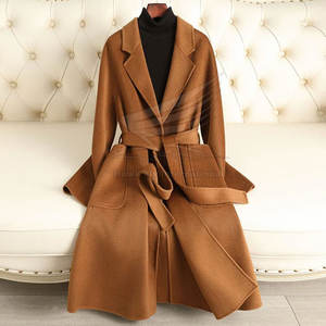 เสื้อโค้ทยาวผู้หญิงใส่สบายสำหรับฤดูหนาว ทรงหลวม ผ้าแคนวาสผสมขนสัตว์ ระบายอากาศได้ดี เสื้อคลุมลำลอง - Product Image 2