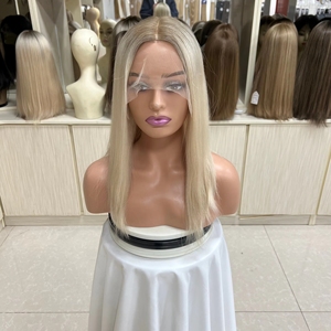 Perruques chinoises en gros sans colle, cheveux humains vierges bruts pré-épilés, transparentes HD pour dentelle, petites/grandes tailles - Product Image 1