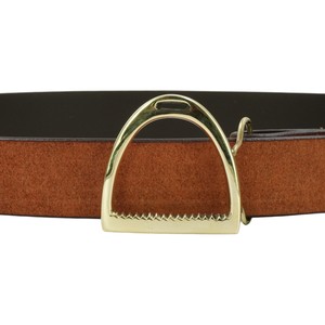 Ceinture en cuir véritable avec boucle d'étrier de cheval argentée au design classique, longueur personnalisable, ceinture en cuir écologique à vendre, logo personnalisé - Product Image 6