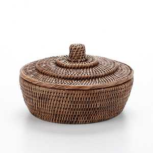 Mini rattan jars for holding trinkets & jewellery supplier sale handwoven jar <b>small</b> <b>lidded</b> <b>box</b> - Product Image 1