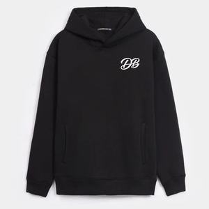 Sweat-shirt à capuche oversize noir personnalisé avec logo pour femme, en molleton épais, coupe décontractée, style streetwear, vente en gros - Product Image 3