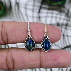 Fashion Jewelry Trendy Wedding Gift Black Ethiopian <b>Opal</b> Drop 925 Sterling Silver 3A Grade Nickel-Free Minimalist Designer - Product Image 1