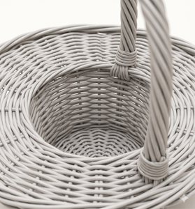 Handmade White Wicker Picnic <b>Basket</b> With Handle Eco Friendly Rattan Storage For Flower <b>Gift</b> Wedding Party Home Decoration Tray - Product Image 4