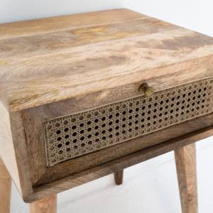Vandana Orion Optima Rattan <b>Drawer</b> <b>Side</b> <b>Table</b> Modern Natural Woven Accent Furniture Design - Product Image 6