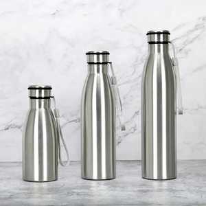 Bouteille d'eau en acier inoxydable à large ouverture avec couvercle à poignée en acier, gourde portable pour la randonnée en extérieur, gourde de sport à paroi simple pour la gym - Product Image 6