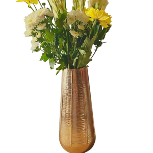 Jarrón de Mesa Moderno de Latón, Hecho a Mano, Acabado Dorado, Portaflores Decorativo para el Hogar, Decoración de Bodas, Jarrones Metálicos Modernos - Product Image 4