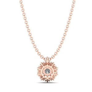 Collier avec pendentif en moissanite REYES personnalisé en or rose 14K 18K, élégant, taille ronde brillante, 0,73 carat - Product Image 4