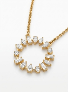 Collar con Colgante de Diamante Solitario Chapado en Oro de 9K, Corte Corazón, Engaste Biselado, Joyería Clásica para Bodas de Mujer - Product Image 2