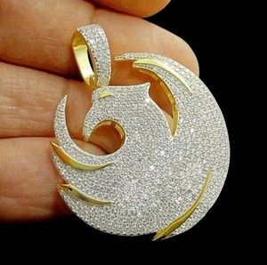 Pendentif de haute qualité, design élégant, plaqué argent, moissanite, style hip hop, bijoux unisexes, cadeau - Product Image 3