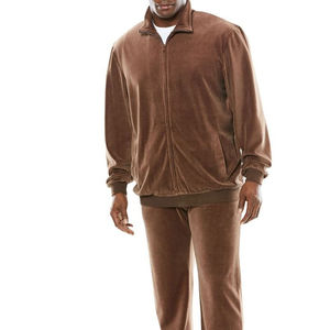 Chándal de terciopelo personalizado de talla grande, informal, transpirable, de manga larga para hombre, fabricado en Pakistán. - Product Image 3