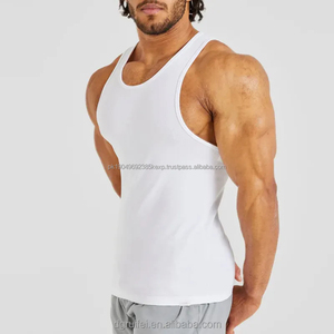 Wholesale Custom Men's Cotton White Seamless Gym Tank Tops <b>Vest</b> Breathable Fitness <b>Bodybuilding</b> Undershirt - Product Image 4