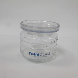 <b>Airtight</b> 370ml Round Glass <b>Jar</b> with PS Lid and Silicone Ring Leakproof Food Container for Dry Goods Herbs and Sauces - Product Image 4