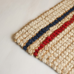 Tapis en jute tissé à rayures côtières, écologique, fait main, tapis de porte rustique à rayures pour l'entrée, la maison et la décoration intérieure - Product Image 3