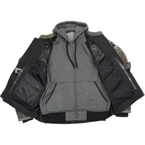 Chaqueta de Motociclista de Cuero para Hombre 2025, Estilo Desgastado, Color Gris, con Ventilación, Calaveras Reflectantes, Capucha Extraíble, Tallas XS-XL, Tinte Liso - Product Image 4