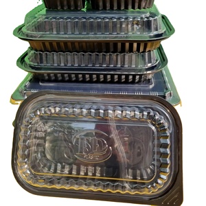 Fábrica 1-2-4 compartimentos contenedor de alimentos de plástico desechable con tapa color negro para llevar PP PET plástico negro transparente - Product Image 1