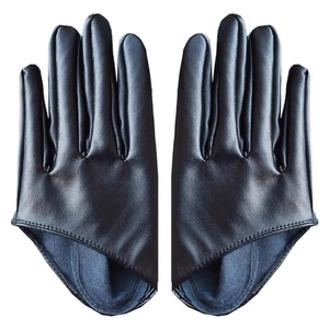 Women's Fashion Five-Finger Real Leather Half Gloves Leather Gloves With Elastic Cuffs Women's Winter Riding Gloves for Unisex - Product Image 1