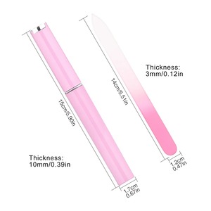 1Pc Crystal Glass Nail <b>File</b> <b>Case</b> Mini Nail <b>File</b> Set 180 Grit Disposable Double-Sided Straight Pattern Professional Nail Care - Product Image 3