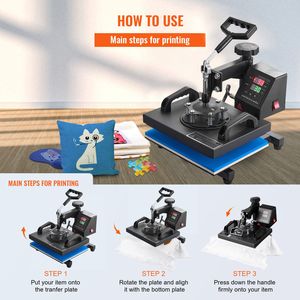 Presse à t-shirts 12x10 pouces, presse à chaud 30x23cm, machine de transfert thermique par sublimation - Product Image 2