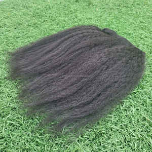 100% vierge Remy trame Extensions de cheveux crépus droite couleur naturelle cuticule alignée origine indonésienne vague naturelle Curl faisceaux - Product Image 3