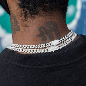 Cadena Cubana de Moissanita de Alta Calidad con Engaste de Dientes de 8mm y 10mm para Hombre, Joyería Fina de Lujo Estilo Hip Hop para Raperos - Product Image 2